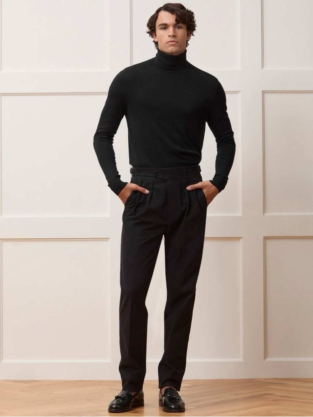 Todd Snyder New York Black Italian Brushed Cotton Pleated Gurkha Pants Trousers